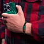 Green Epoxy Olive Wood Handmade Resin Statement Bracelet