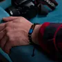 Blue Epoxy Olive Wood Handmade Resin Statement Bracelet