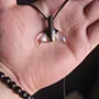 Whale Tail Ebony Wood Gold Leaf Handmade Pendant Necklace