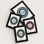 Personalized Arabic Name Mandala Frame in Blue and Burgundy – Multiple Sizes