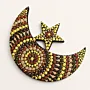 Hand-Painted Crescent and Star Ramadan Decor in Brown and Gold – Two Sizes
