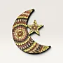 Hand-Painted Crescent and Star Ramadan Decor in Brown and Gold – Two Sizes