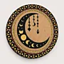 Moon Phase Ramadan Mandala Wall Art in Black and Gold – Multiple Sizes