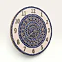 Hand-Painted White Mandala Wall Clock with Blue Dot Pattern – Multiple Sizes