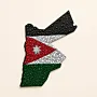 Handmade Jordan Map Wall Art in Flag Colors and Dot Mandala