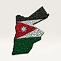 Handmade Jordan Map Wall Art in Flag Colors and Dot Mandala