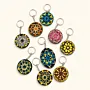 Hand-Painted Wooden Mandala Keychain in Assorted Designs