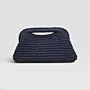 Handmade Grey Medium Crochet Clutch in Premium Macrame Yarn