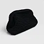 Handmade Black Small Crochet Clutch in Premium Macrame Yarn