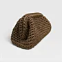 Golden Caramel Small Crochet Clutch in Premium Macrame Yarn