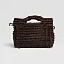 Handmade Small Brown Crochet Handbag in Eco T-Shirt Yarn