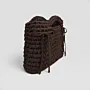 Handmade Small Brown Crochet Handbag in Eco T-Shirt Yarn
