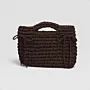 Handmade Small Brown Crochet Handbag in Eco T-Shirt Yarn