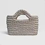 Handmade Medium Beige Crochet Handbag in Eco T-Shirt Yarn