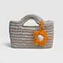 Handmade Medium Beige Crochet Handbag in Eco T-Shirt Yarn