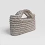 Handmade Medium Beige Crochet Handbag in Eco T-Shirt Yarn
