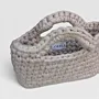 Handmade Medium Beige Crochet Handbag in Eco T-Shirt Yarn