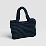 Handmade Large Black Crochet Tote Bag in Eco T-Shirt Yarn