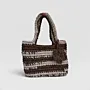 Handmade Large Brown Beige Crochet Tote Bag in Eco T-Shirt Yarn