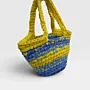 Large Ocean Breeze Crochet Basket Bag in Eco T-Shirt Yarn