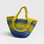 Large Ocean Breeze Crochet Basket Bag in Eco T-Shirt Yarn