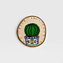 Hand-Painted Cactus Wooden Piece for Wall Decor or Coaster