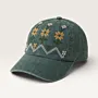 Ward al-Balad Green Hand-Embroidered Cap by Boqaa Heritage Design