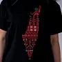 Falastin Black Hand-Embroidered T-Shirt with Size Options