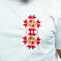 Bir Saba'a Azhar Flower Hand-Embroidered T-Shirt with Size Options