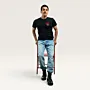 Qalb Heart Hand-Embroidered T-Shirt with Size Options Heritage Design