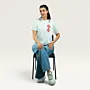 Bir Saba'a Azhar Flower Hand-Embroidered T-Shirt with Size Options
