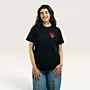 Qalb Heart Hand-Embroidered T-Shirt with Size Options Heritage Design