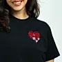 Qalb Heart Hand-Embroidered T-Shirt with Size Options Heritage Design