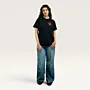 Qalb Heart Hand-Embroidered T-Shirt with Size Options Heritage Design