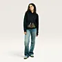 Rumi Rumi Flower Hand-Embroidered Hoodie with Size Options