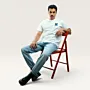 Qamar Moon Hand-Embroidered T-Shirt with Size Options Heritage Design