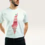 Falastin White Hand-Embroidered T-Shirt with Size Options