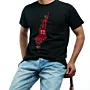 Falastin Black Hand-Embroidered T-Shirt with Size Options