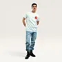 Rumman White Hand-Embroidered T-Shirt with Size Options