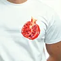 Rumman White Hand-Embroidered T-Shirt with Size Options