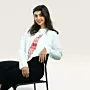 Falastin White Hand-Embroidered Long Sleeve T-Shirt with Size Options