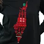 Falastin Black Hand-Embroidered Long Sleeve T-Shirt with Size Options