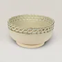 Ceramic Hospitality Bowl with Geometric Cut-Outs and Size Options