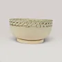 Ceramic Hospitality Bowl with Geometric Cut-Outs and Size Options