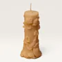 Handmade Floral Carved Column Candle in Ivory – 100 g