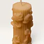 Handmade Floral Carved Column Candle in Ivory – 100 g