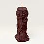 Handmade Floral Carved Column Candle in Purple – 100 g