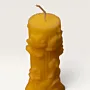 Handmade Floral Carved Column Candle in Yellow – 100 g