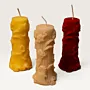 Handmade Floral Carved Column Candle in Red – 100 g