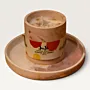 Handmade Decorative Stone Candle Plate in Taupe for Home Styling